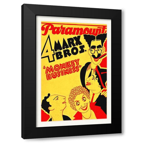 Marx Brothers - Monkey Business 01 Black Modern Wood Framed Art Print by Hollywood Photo Archive