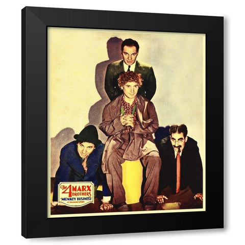 Marx Brothers - Monkey Business 02 Black Modern Wood Framed Art Print by Hollywood Photo Archive