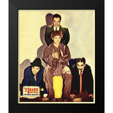 Marx Brothers - Monkey Business 02 Black Modern Wood Framed Art Print by Hollywood Photo Archive