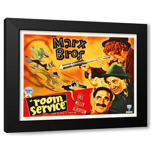 Marx Brothers - Room Service 03 Black Modern Wood Framed Art Print with Double Matting by Hollywood Photo Archive