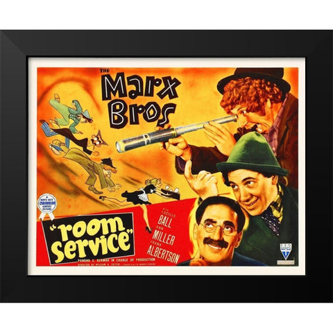 Marx Brothers - Room Service 03 Black Modern Wood Framed Art Print by Hollywood Photo Archive