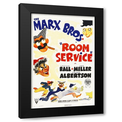 Marx Brothers - Room Service 04 Black Modern Wood Framed Art Print by Hollywood Photo Archive