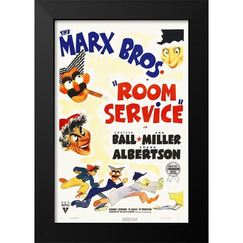 Marx Brothers - Room Service 04 Black Modern Wood Framed Art Print by Hollywood Photo Archive