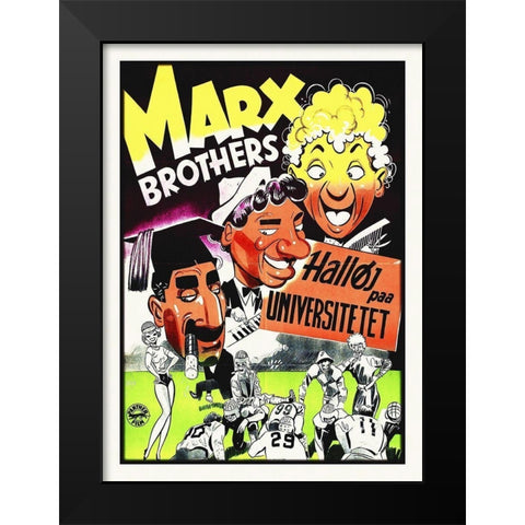 Marx Brothers - Swedish - Horse Feathers 02 Black Modern Wood Framed Art Print by Hollywood Photo Archive