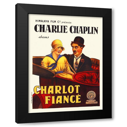Charlie Chaplin - French - A Jitney Elopement, 1915 Black Modern Wood Framed Art Print with Double Matting by Hollywood Photo Archive
