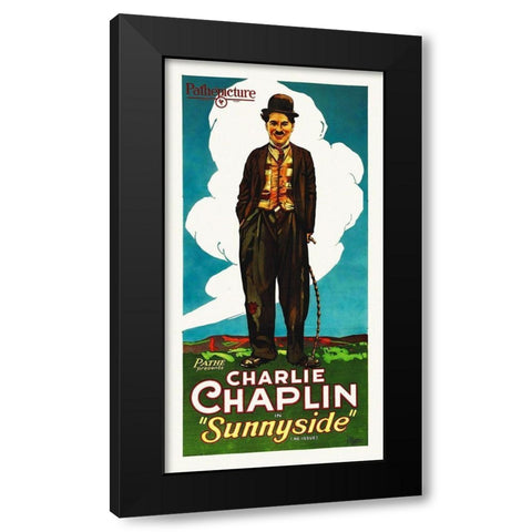 Charlie Chaplin - Sunnyside, 1915 Black Modern Wood Framed Art Print with Double Matting by Hollywood Photo Archive