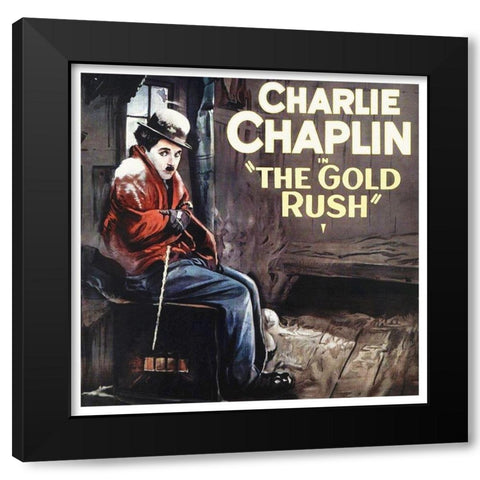 Charlie Chaplin - The Gold Rush, 1925 Black Modern Wood Framed Art Print by Hollywood Photo Archive