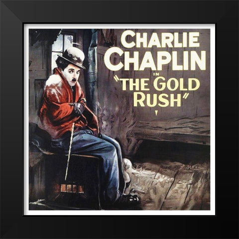 Charlie Chaplin - The Gold Rush, 1925 Black Modern Wood Framed Art Print by Hollywood Photo Archive