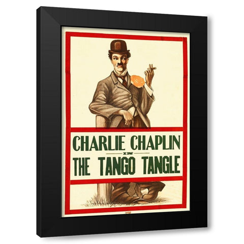 Charlie Chaplin - The Tango Tangle, 1918 Black Modern Wood Framed Art Print by Hollywood Photo Archive