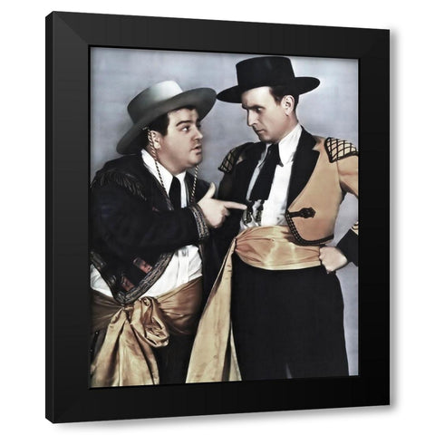 Abbott and Costello Black Modern Wood Framed Art Print with Double Matting by Hollywood Photo Archive