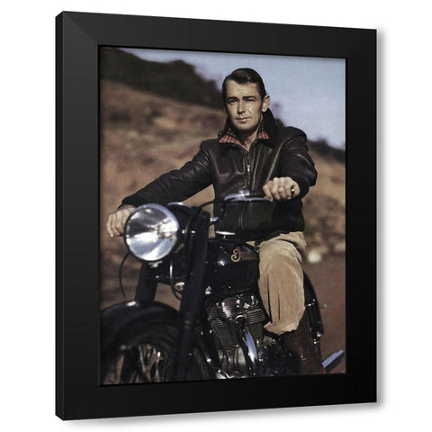 Alan Ladd Black Modern Wood Framed Art Print with Double Matting by Hollywood Photo Archive