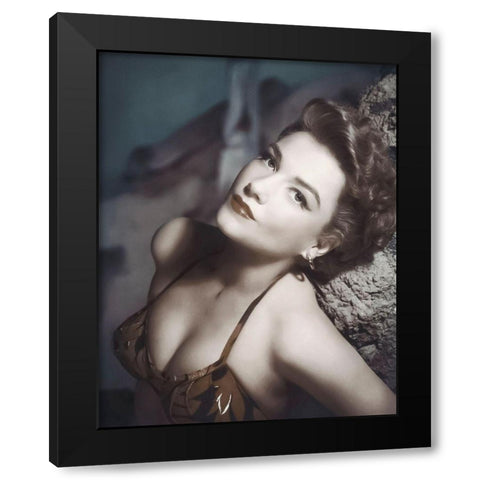 Anne Baxter Black Modern Wood Framed Art Print by Hollywood Photo Archive