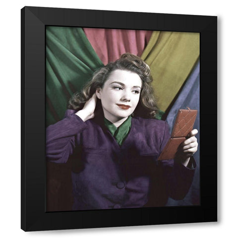 Anne Baxter Black Modern Wood Framed Art Print by Hollywood Photo Archive