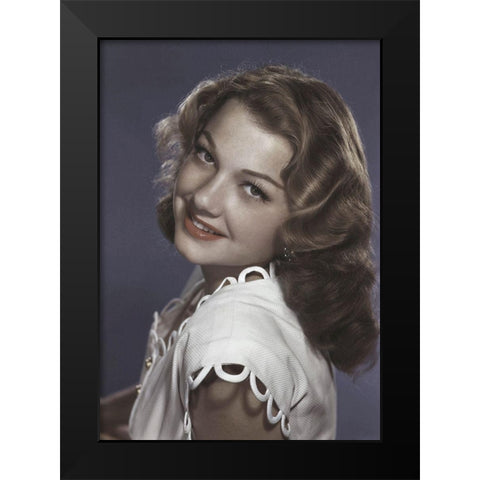 Anne Baxter Black Modern Wood Framed Art Print by Hollywood Photo Archive