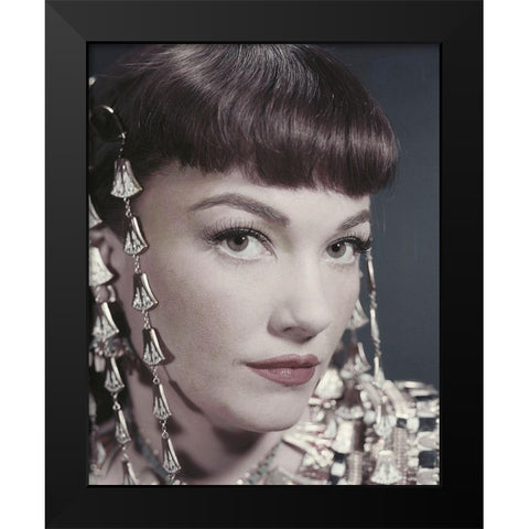 Anne Baxter Black Modern Wood Framed Art Print by Hollywood Photo Archive