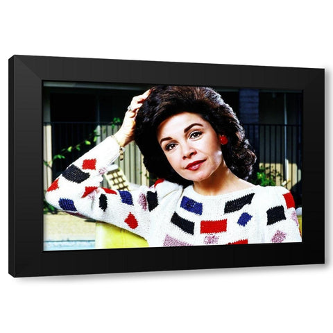 Annette  Funicello Black Modern Wood Framed Art Print with Double Matting by Hollywood Photo Archive