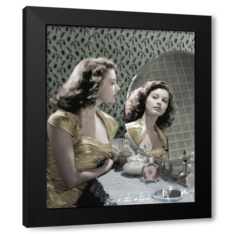 Ave Gardner Black Modern Wood Framed Art Print with Double Matting by Hollywood Photo Archive