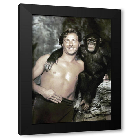 Lex Barker - Tarzans Magic Fountain Black Modern Wood Framed Art Print by Hollywood Photo Archive