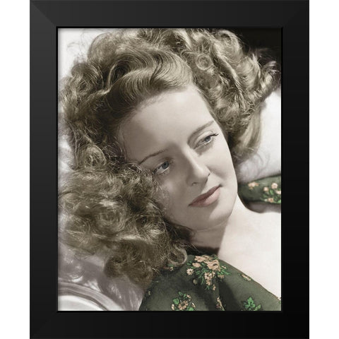 Bette Davis Black Modern Wood Framed Art Print by Hollywood Photo Archive