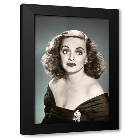 Bette Davis Black Modern Wood Framed Art Print by Hollywood Photo Archive