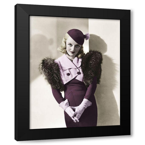 Bette Davis Black Modern Wood Framed Art Print by Hollywood Photo Archive