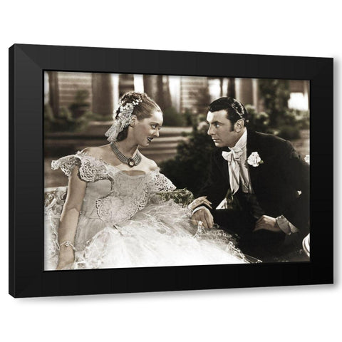 Bette Davis Black Modern Wood Framed Art Print by Hollywood Photo Archive