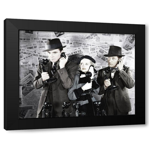 Bette Davis Black Modern Wood Framed Art Print by Hollywood Photo Archive