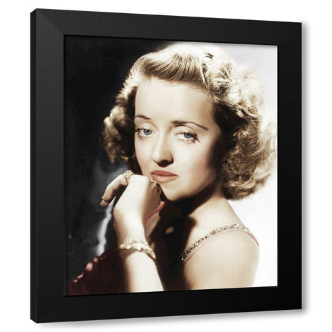 Bette Davis Black Modern Wood Framed Art Print by Hollywood Photo Archive