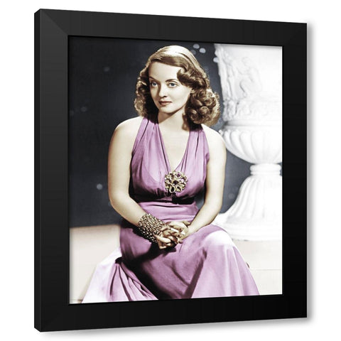 Bette Davis Black Modern Wood Framed Art Print by Hollywood Photo Archive