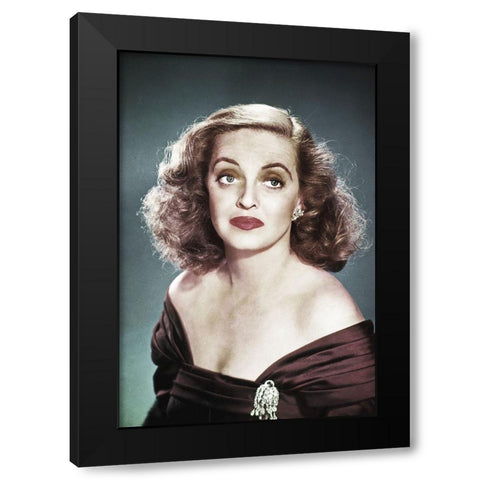 Bette Davis Black Modern Wood Framed Art Print by Hollywood Photo Archive