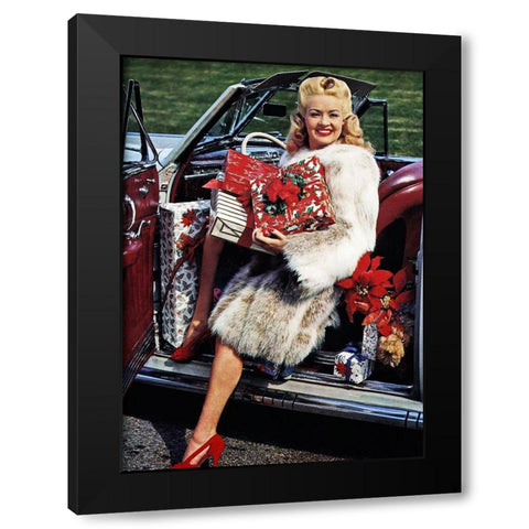 Betty Grable Black Modern Wood Framed Art Print by Hollywood Photo Archive