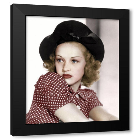 Betty Grable Black Modern Wood Framed Art Print with Double Matting by Hollywood Photo Archive