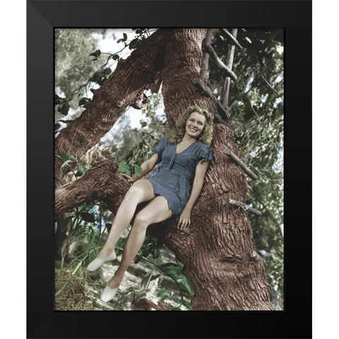 Brenda Joyce - Tarzan and the Amazons Black Modern Wood Framed Art Print by Hollywood Photo Archive