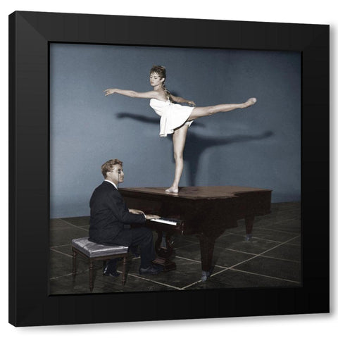 Brigitte Bardot Black Modern Wood Framed Art Print by Hollywood Photo Archive