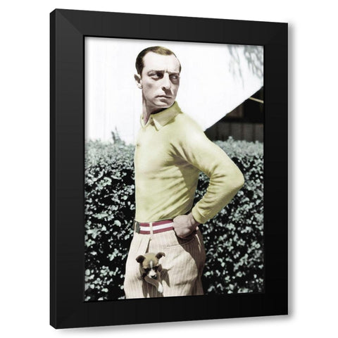 Buster Keaton Black Modern Wood Framed Art Print by Hollywood Photo Archive