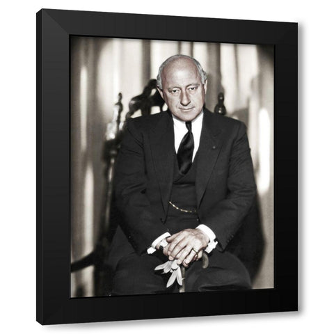 Cecil B. DeMille Black Modern Wood Framed Art Print with Double Matting by Hollywood Photo Archive