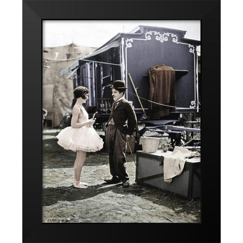 Charlie Chaplin Black Modern Wood Framed Art Print by Hollywood Photo Archive