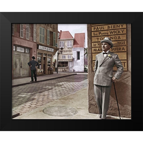 Charlie Chaplin Black Modern Wood Framed Art Print by Hollywood Photo Archive