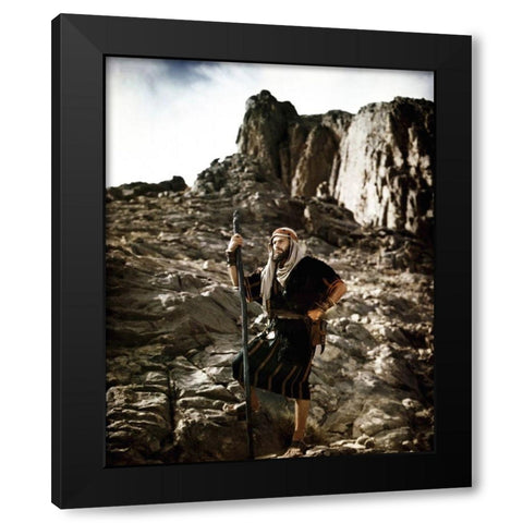Charlton Heston Black Modern Wood Framed Art Print with Double Matting by Hollywood Photo Archive