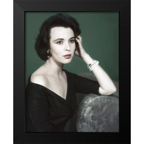 Claire Bloom Black Modern Wood Framed Art Print by Hollywood Photo Archive
