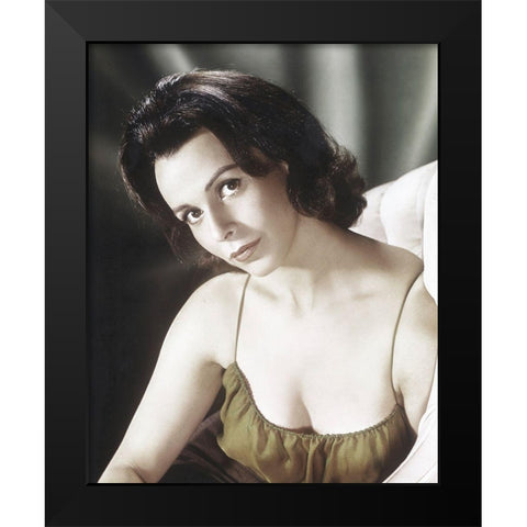 Claire Bloom Black Modern Wood Framed Art Print by Hollywood Photo Archive
