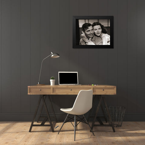 Clark Gable Black Modern Wood Framed Art Print by Hollywood Photo Archive