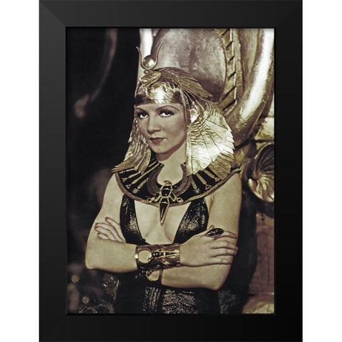 Claudette Colbert Black Modern Wood Framed Art Print by Hollywood Photo Archive