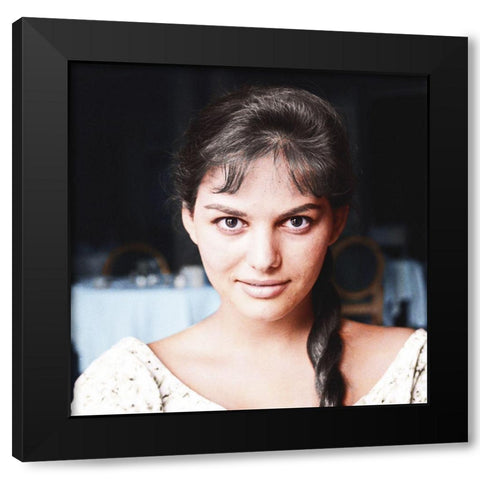 Claudia Cardinale Black Modern Wood Framed Art Print with Double Matting by Hollywood Photo Archive