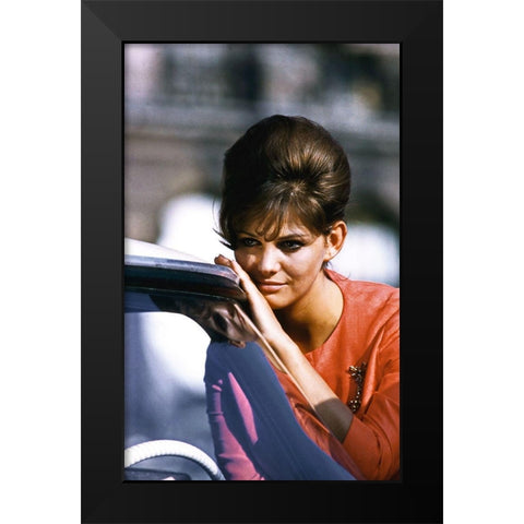 Claudia Cardinale Black Modern Wood Framed Art Print by Hollywood Photo Archive