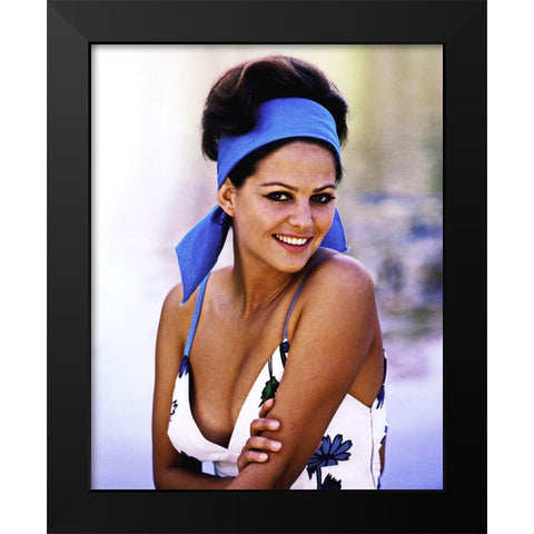 Claudia Cardinale Black Modern Wood Framed Art Print by Hollywood Photo Archive