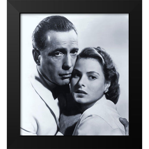 Humphrey Bogart with Ingrid Bergman - Casablanca Black Modern Wood Framed Art Print by Hollywood Photo Archive
