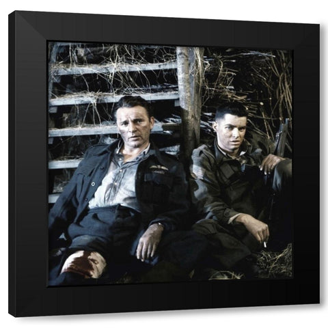 Richard Burton - The Longest Day Black Modern Wood Framed Art Print with Double Matting by Hollywood Photo Archive