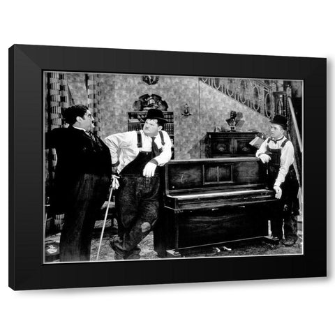 Laurel and Hardy - Music Box The, 1932 Black Modern Wood Framed Art Print with Double Matting by Hollywood Photo Archive