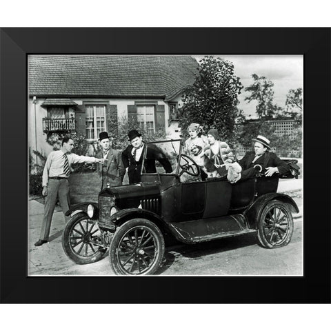 Laurel and Hardy - Perfect Day, 1929 Black Modern Wood Framed Art Print by Hollywood Photo Archive